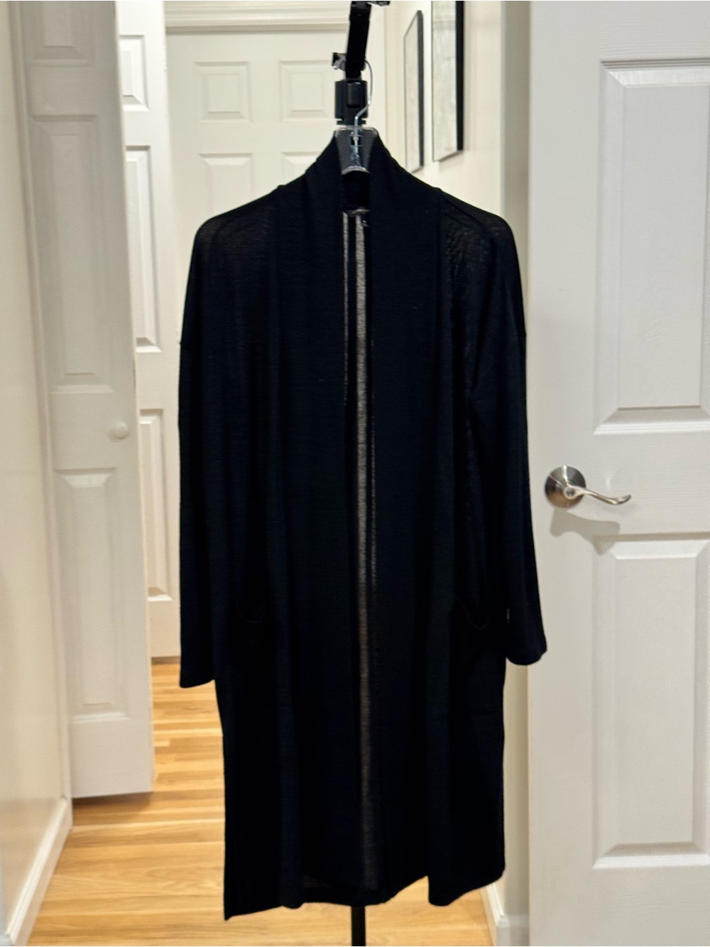 Banana Republic Black Open-Front Trench Coat